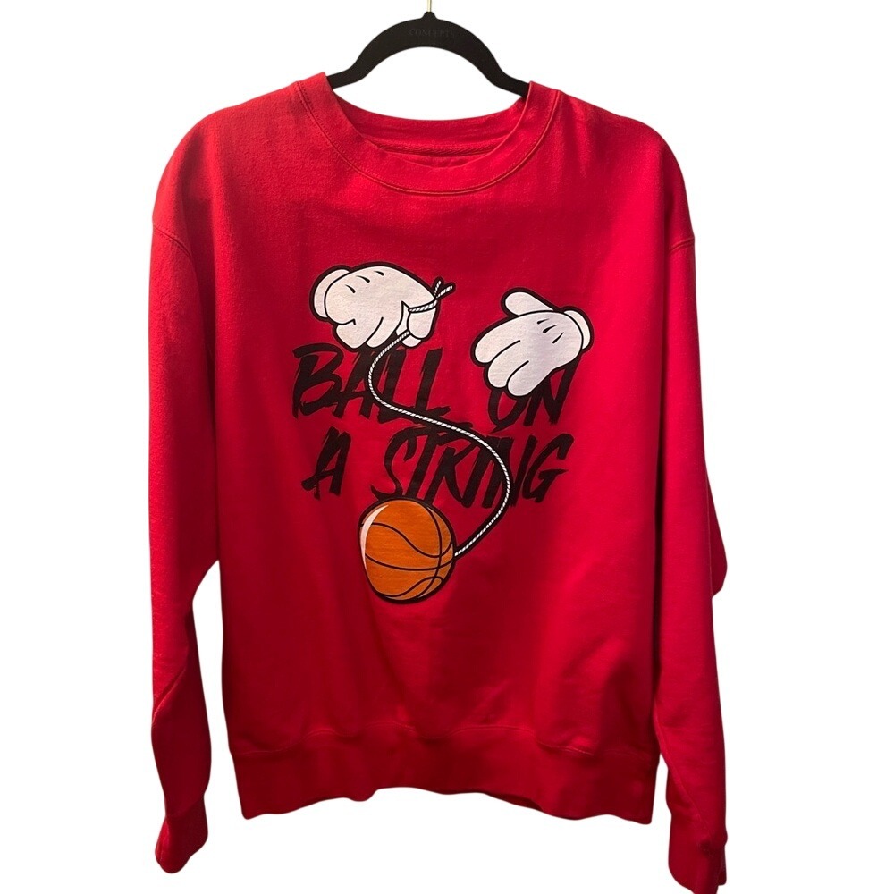 Red‎ Sweatshirt with Basketball Graphic size large